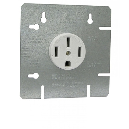 5.5 In. X 5.5 In. Electrical Range Receptacle In White